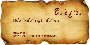 Bökönyi Éva névjegykártya