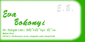 eva bokonyi business card